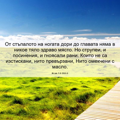 Picture 06 - Исая 1:6 BULG - От стъпалото на ногата - Bible Verse Picture