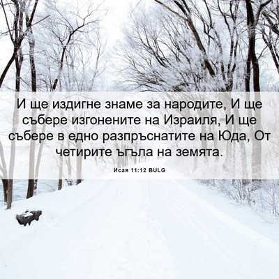 Picture 06 - Исая 11:12 BULG - И ще издигне знаме за - Bible Verse Picture