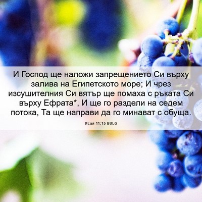 Picture 06 - Исая 11:15 BULG - И Господ ще наложи - Bible Verse Picture