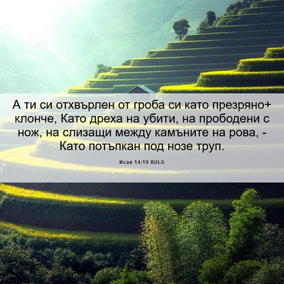 Picture 06 - Исая 14:19 BULG - А ти си отхвърлен от гроба - Bible Verse Picture