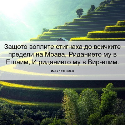 Picture 06 - Исая 15:8 BULG - Защото воплите стигнаха до - Bible Verse Picture