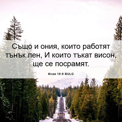 Picture 06 - Исая 19:9 BULG - Също и ония, които работят - Bible Verse Picture