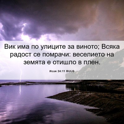 Picture 06 - Исая 24:11 BULG - Вик има по улиците за - Bible Verse Picture
