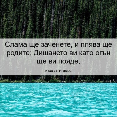 Picture 06 - Исая 33:11 BULG - Слама ще заченете, и плява - Bible Verse Picture