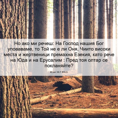Picture 06 - Исая 36:7 BULG - Но ако ми речеш: На Господ - Bible Verse Picture