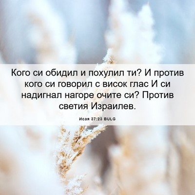 Picture 06 - Исая 37:23 BULG - Кого си обидил и похулил - Bible Verse Picture