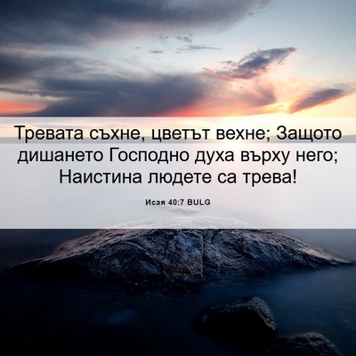 Picture 06 - Исая 40:7 BULG - Тревата съхне, цветът - Bible Verse Picture