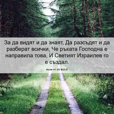 Picture 06 - Исая 41:20 BULG - За да видят и да знаят, Да - Bible Verse Picture