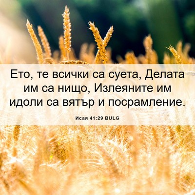 Picture 06 - Исая 41:29 BULG - Ето, те всички са суета, - Bible Verse Picture
