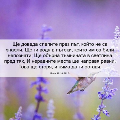 Picture 06 - Исая 42:16 BULG - Ще доведа слепите през път, - Bible Verse Picture