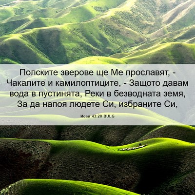 Picture 06 - Исая 43:20 BULG - Полските зверове ще Ме - Bible Verse Picture
