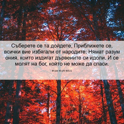 Picture 06 - Исая 45:20 BULG - Съберете се та дойдете, - Bible Verse Picture