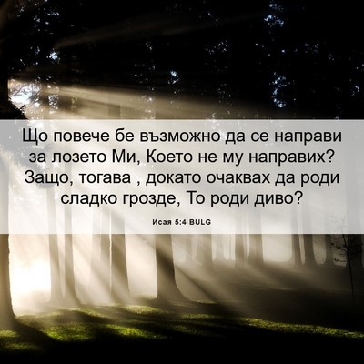 Picture 06 - Исая 5:4 BULG - Що повече бе възможно да се - Bible Verse Picture