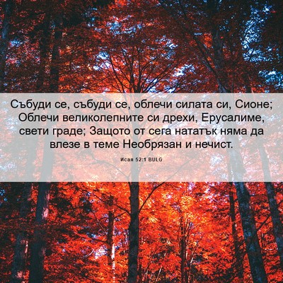 Picture 06 - Исая 52:1 BULG - Събуди се, събуди се, - Bible Verse Picture