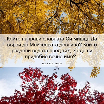 Picture 06 - Исая 63:12 BULG - Който направи славната Си - Bible Verse Picture