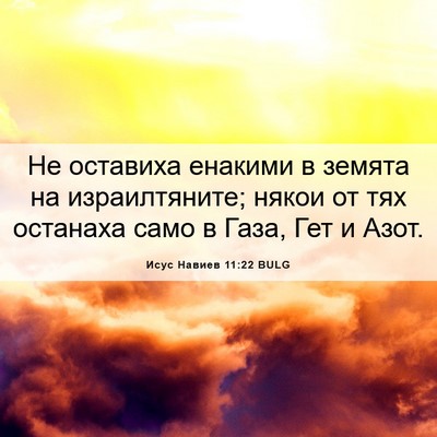Picture 06 - Исус Навиев 11:22 BULG - Не оставиха енакими в - Bible Verse Picture