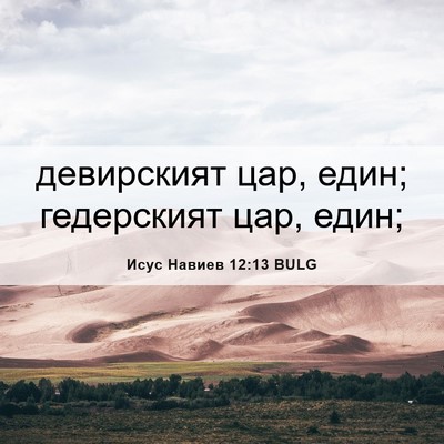 Picture 06 - Исус Навиев 12:13 BULG - девирският цар, един; - Bible Verse Picture