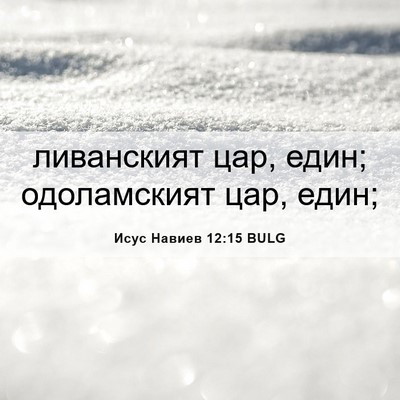 Picture 06 - Исус Навиев 12:15 BULG - ливанският цар, един; - Bible Verse Picture