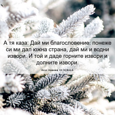 Picture 06 - Исус Навиев 15:19 BULG - А тя каза: Дай ми - Bible Verse Picture