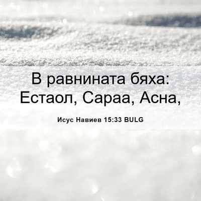 Picture 06 - Исус Навиев 15:33 BULG - В равнината бяха: Естаол, - Bible Verse Picture
