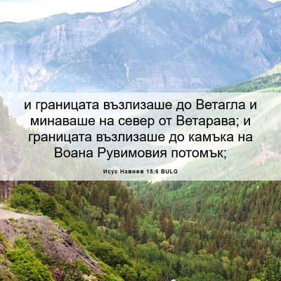 Picture 06 - Исус Навиев 15:6 BULG - и границата възлизаше до - Bible Verse Picture
