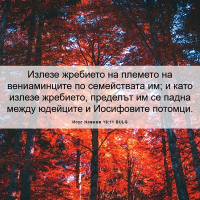 Picture 06 - Исус Навиев 18:11 BULG - Излезе жребието на племето - Bible Verse Picture