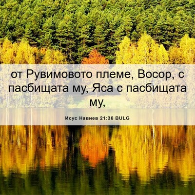 Picture 06 - Исус Навиев 21:36 BULG - от Рувимовото племе, Восор, - Bible Verse Picture