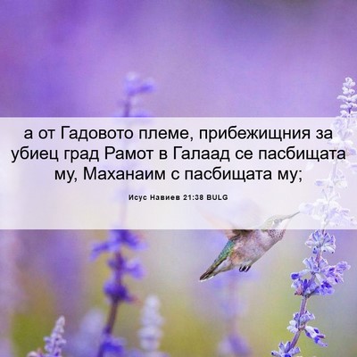 Picture 06 - Исус Навиев 21:38 BULG - а от Гадовото племе, - Bible Verse Picture
