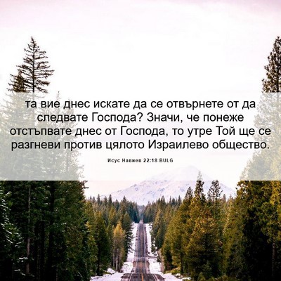 Picture 06 - Исус Навиев 22:18 BULG - та вие днес искате да се - Bible Verse Picture