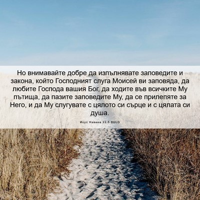 Picture 06 - Исус Навиев 22:5 BULG - Но внимавайте добре да - Bible Verse Picture