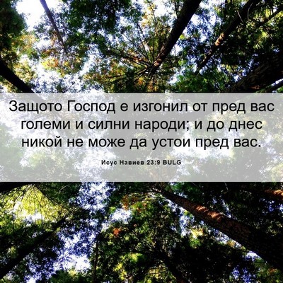 Picture 06 - Исус Навиев 23:9 BULG - Защото Господ е изгонил от - Bible Verse Picture