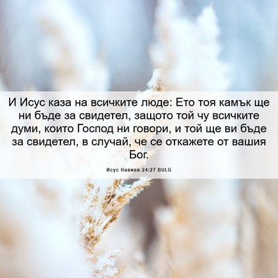 Picture 06 - Исус Навиев 24:27 BULG - И Исус каза на всичките - Bible Verse Picture