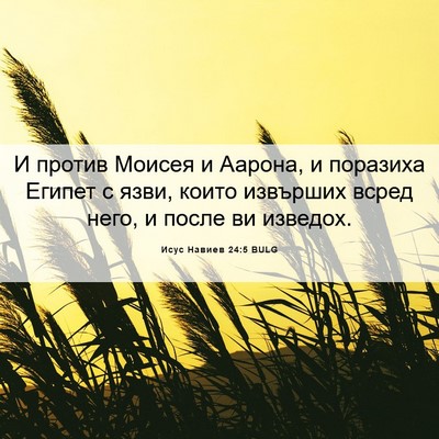 Picture 06 - Исус Навиев 24:5 BULG - И против Моисея и Аарона, и - Bible Verse Picture