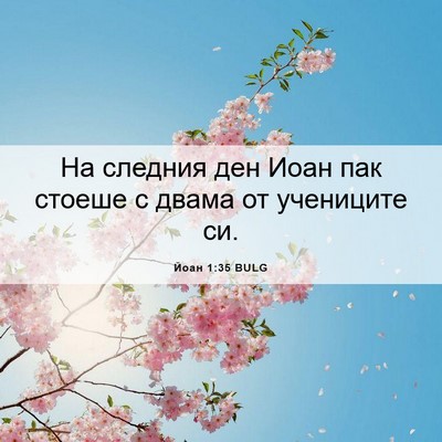 Picture 06 - Йоан 1:35 BULG - На следния ден Иоан пак - Bible Verse Picture