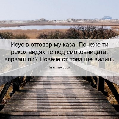 Picture 06 - Йоан 1:50 BULG - Исус в отговор му каза: - Bible Verse Picture