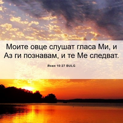Picture 06 - Йоан 10:27 BULG - Моите овце слушат гласа Ми, - Bible Verse Picture