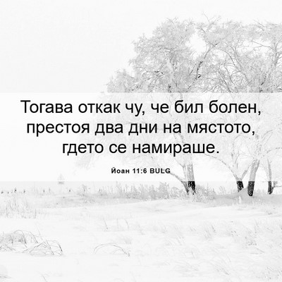 Picture 06 - Йоан 11:6 BULG - Тогава откак чу, че бил - Bible Verse Picture