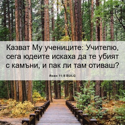 Picture 06 - Йоан 11:8 BULG - Казват Му учениците: - Bible Verse Picture