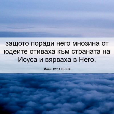 Picture 06 - Йоан 12:11 BULG - защото поради него мнозина - Bible Verse Picture