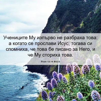 Picture 06 - Йоан 12:16 BULG - Учениците Му изпърво не - Bible Verse Picture