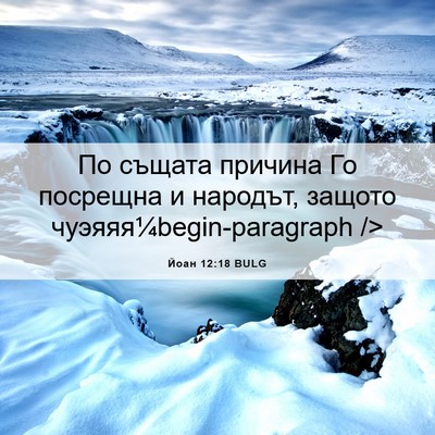Picture 06 - Йоан 12:18 BULG - По същата причина Го - Bible Verse Picture