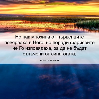 Picture 06 - Йоан 12:42 BULG - Но пак мнозина от - Bible Verse Picture