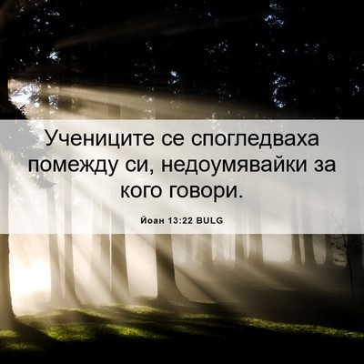 Picture 06 - Йоан 13:22 BULG - Учениците се спогледваха - Bible Verse Picture