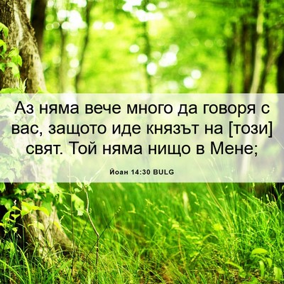 Picture 06 - Йоан 14:30 BULG - Аз няма вече много да - Bible Verse Picture