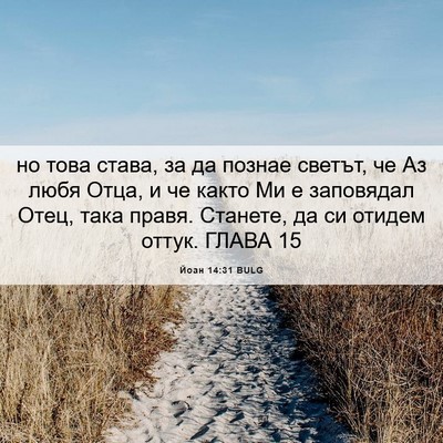 Picture 06 - Йоан 14:31 BULG - но това става, за да познае - Bible Verse Picture