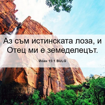 Picture 06 - Йоан 15:1 BULG - Аз съм истинската лоза, и - Bible Verse Picture