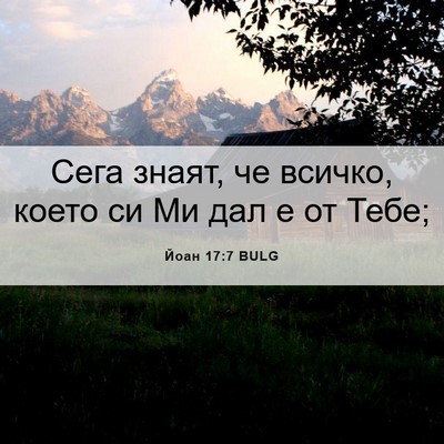 Picture 06 - Йоан 17:7 BULG - Сега знаят, че всичко, - Bible Verse Picture