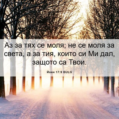 Picture 06 - Йоан 17:9 BULG - Аз за тях се моля; не се - Bible Verse Picture