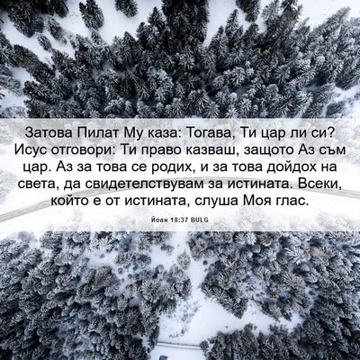 Picture 06 - Йоан 18:37 BULG - Затова Пилат Му каза: - Bible Verse Picture