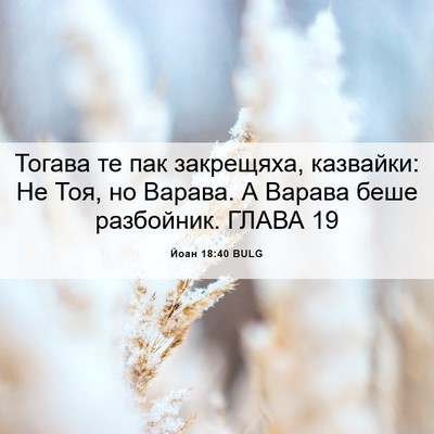 Picture 06 - Йоан 18:40 BULG - Тогава те пак закрещяха, - Bible Verse Picture